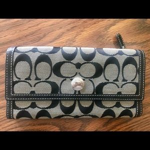 Black/white coach wallet